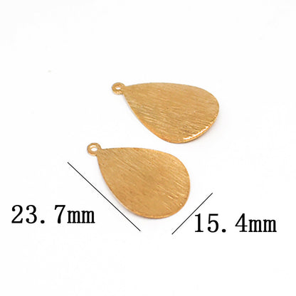 Bronze Frosted Wave Round Half Round Water Drop Heart Diamond Pendant Earrings DIY Jewelry Accessories Yellow Grid Polished
