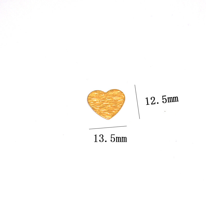 Bronze Frosted Wave Round Half Round Water Drop Heart Diamond Pendant Earrings DIY Jewelry Accessories Yellow Grid Polished