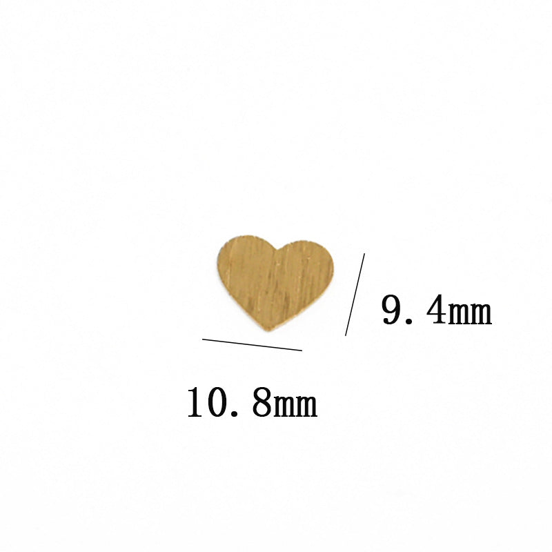 Bronze Frosted Wave Round Half Round Water Drop Heart Diamond Pendant Earrings DIY Jewelry Accessories Yellow Grid Polished