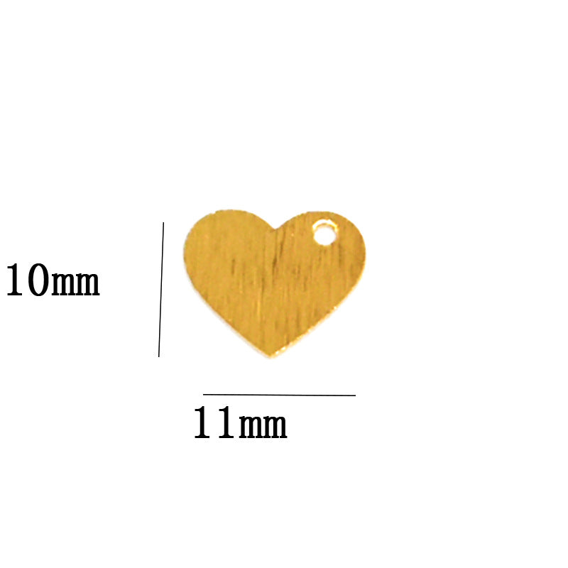 Bronze Frosted Wave Round Half Round Water Drop Heart Diamond Pendant Earrings DIY Jewelry Accessories Yellow Grid Polished