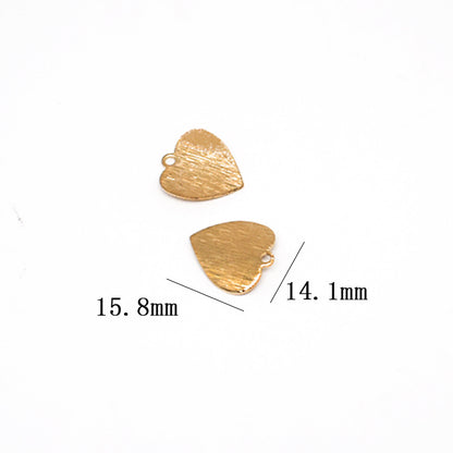 Bronze Frosted Wave Round Half Round Water Drop Heart Diamond Pendant Earrings DIY Jewelry Accessories Yellow Grid Polished