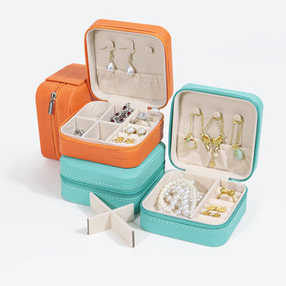 Plastic Jewelry Box With Zipper Closure In Orange Featuring Hot Stamping, 1 Piece