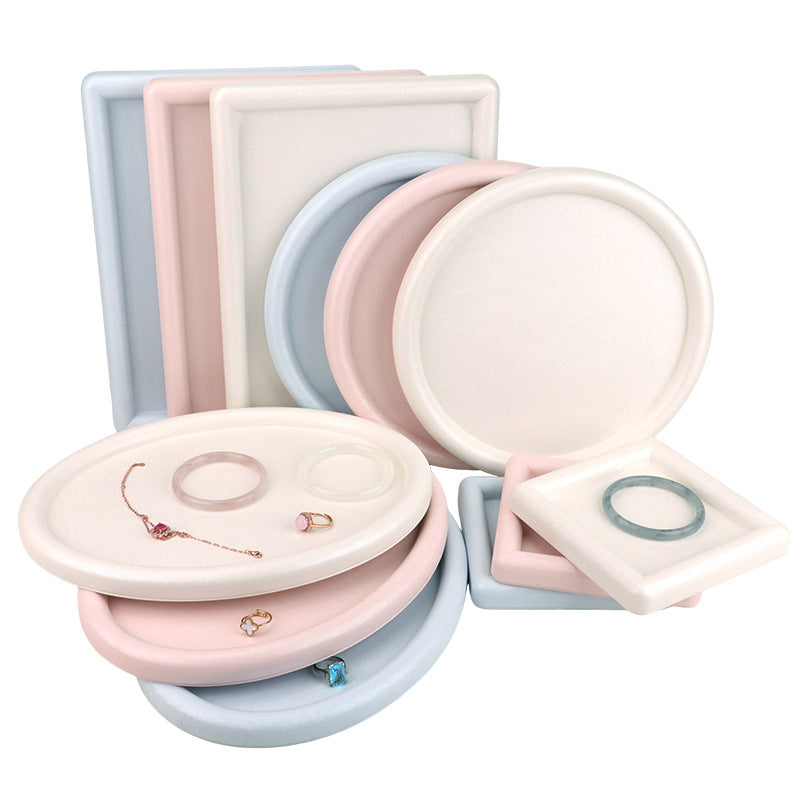 Solid Color Grey PU Jewelry Box, 1 Piece, Elegant And Durable Jewelry Packaging