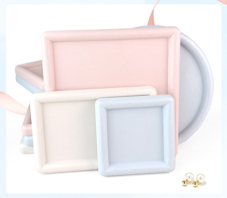 Solid Color Grey PU Jewelry Box, 1 Piece, Elegant And Durable Jewelry Packaging