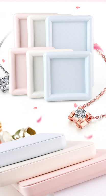Solid Color Grey PU Jewelry Box, 1 Piece, Elegant And Durable Jewelry Packaging