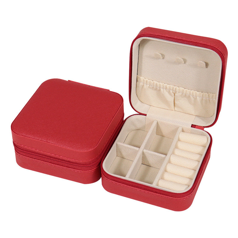Plastic Jewelry Box With Zipper Closure In Orange Featuring Hot Stamping, 1 Piece