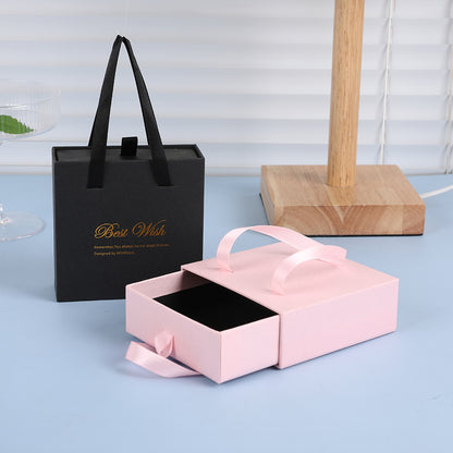 1 Piece Paper Jewelry Box With Hot Stamping Craft For Elegant Jewelry Packaging