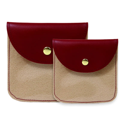 Transparent PU Leather Jewelry Storage Bag Suitable For Necklaces And Bracelets Packaging Dustproof Bag Solid Color Asymmetric Design