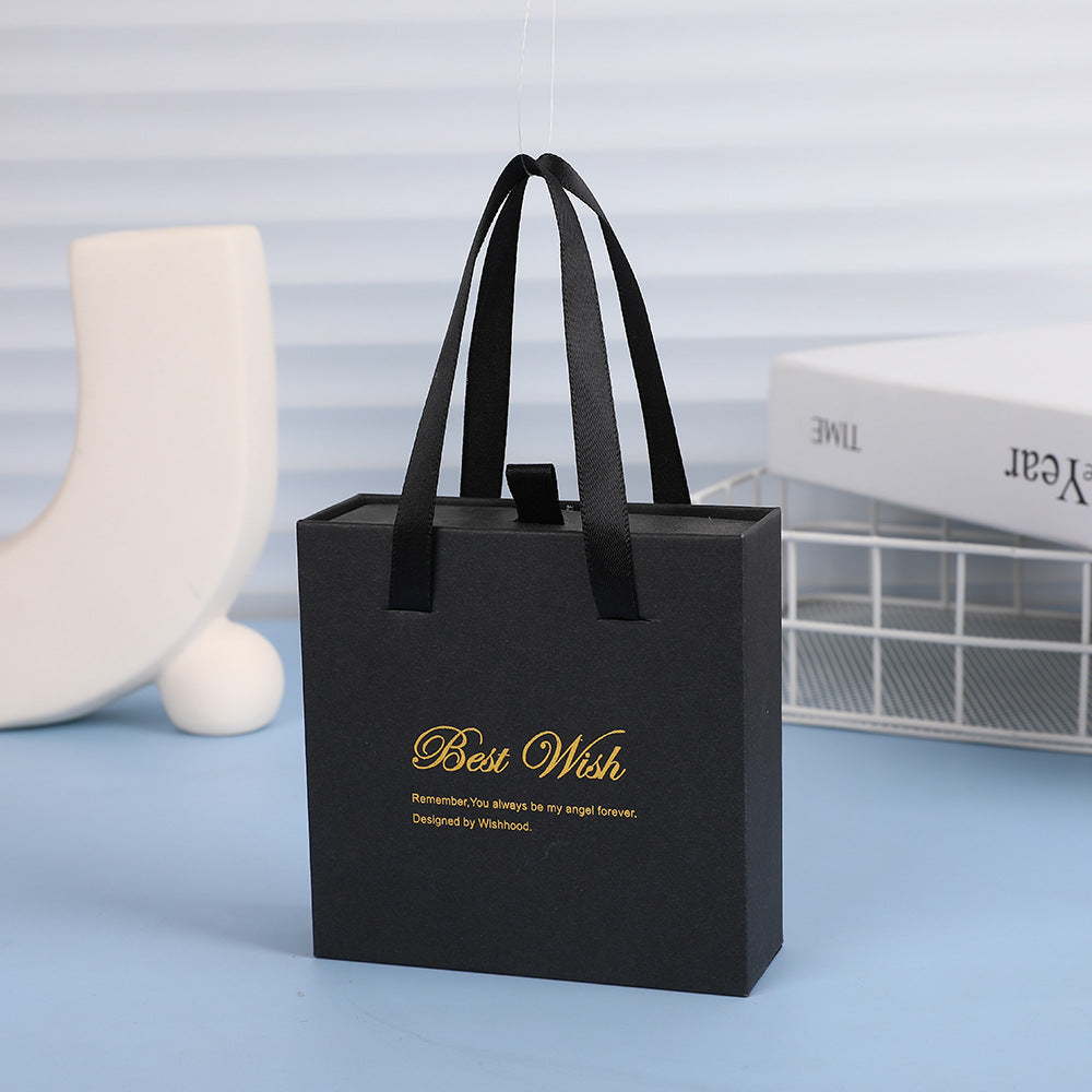 1 Piece Paper Jewelry Box With Hot Stamping Craft For Elegant Jewelry Packaging