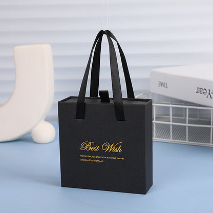 1 Piece Paper Jewelry Box With Hot Stamping Craft For Elegant Jewelry Packaging