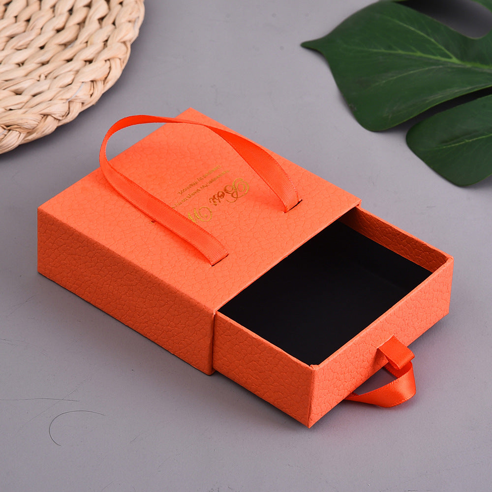 1 Piece Paper Jewelry Box With Hot Stamping Craft For Elegant Jewelry Packaging