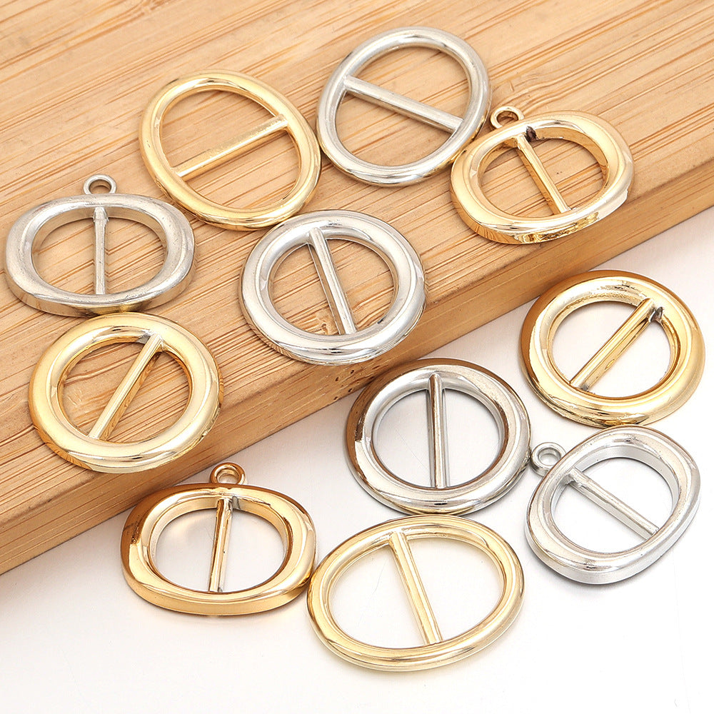 Christmas Night Gold-Plated Santa Claus Belt Buckle Shoe Buckle Holiday Text Buckle Small DIY Oval Pendant Jewelry Accessory