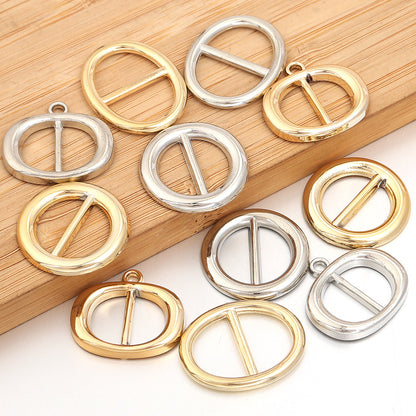 Christmas Night Gold-Plated Santa Claus Belt Buckle Shoe Buckle Holiday Text Buckle Small DIY Oval Pendant Jewelry Accessory