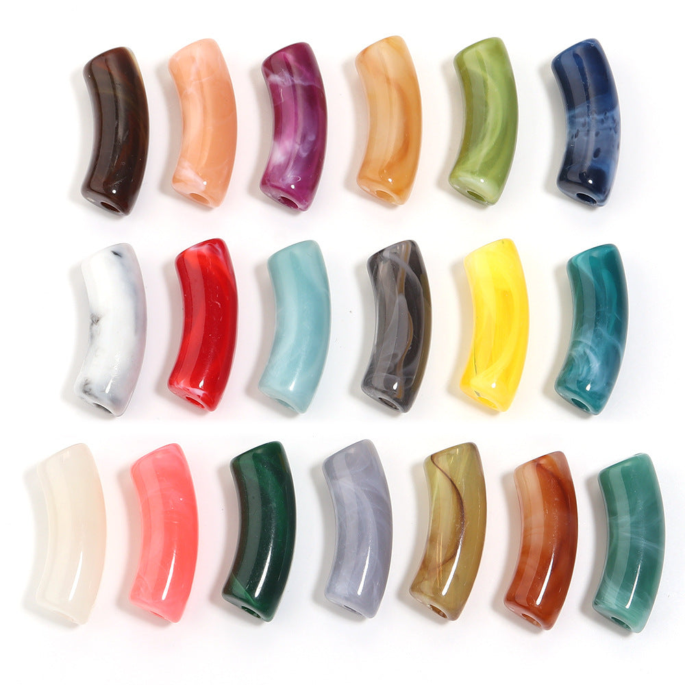 Multi-color Semi-transparent Two-color Gradient Cloud Curved Tube Scattered Beads DIY Bracelet Necklace Jewelry Accessories