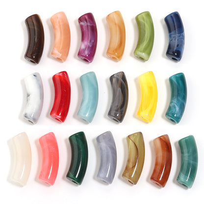 Multi-color Semi-transparent Two-color Gradient Cloud Curved Tube Scattered Beads DIY Bracelet Necklace Jewelry Accessories