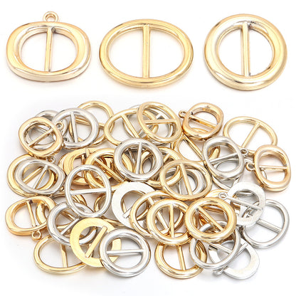 Christmas Night Gold-Plated Santa Claus Belt Buckle Shoe Buckle Holiday Text Buckle Small DIY Oval Pendant Jewelry Accessory