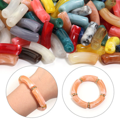 Multi-color Semi-transparent Two-color Gradient Cloud Curved Tube Scattered Beads DIY Bracelet Necklace Jewelry Accessories
