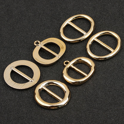 Christmas Night Gold-Plated Santa Claus Belt Buckle Shoe Buckle Holiday Text Buckle Small DIY Oval Pendant Jewelry Accessory