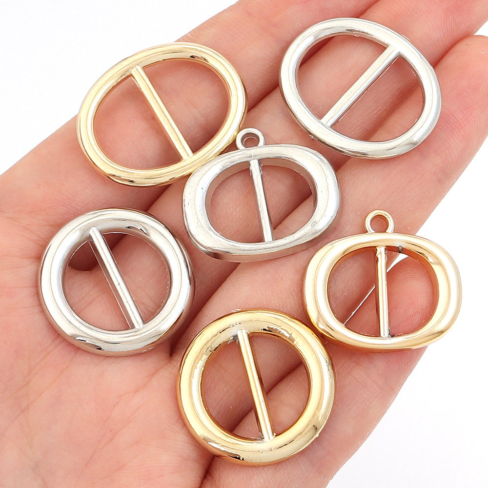 Christmas Night Gold-Plated Santa Claus Belt Buckle Shoe Buckle Holiday Text Buckle Small DIY Oval Pendant Jewelry Accessory