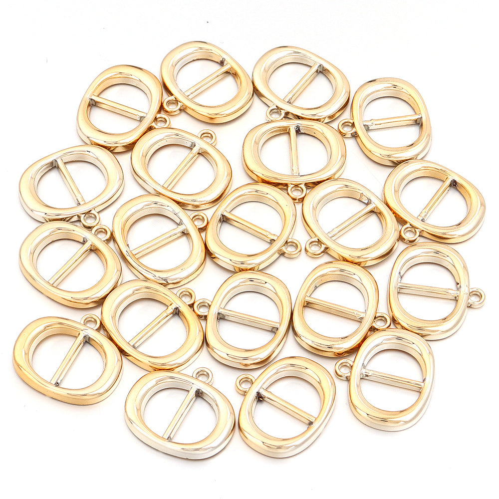 Christmas Night Gold-Plated Santa Claus Belt Buckle Shoe Buckle Holiday Text Buckle Small DIY Oval Pendant Jewelry Accessory