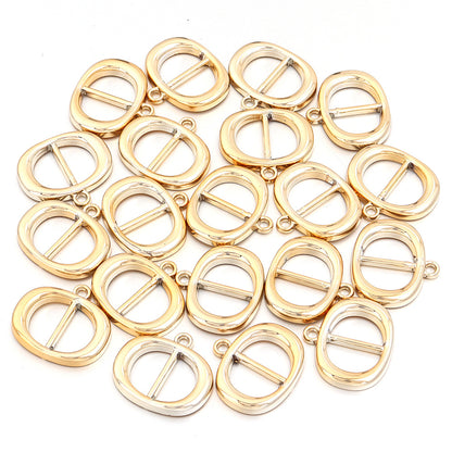 Christmas Night Gold-Plated Santa Claus Belt Buckle Shoe Buckle Holiday Text Buckle Small DIY Oval Pendant Jewelry Accessory