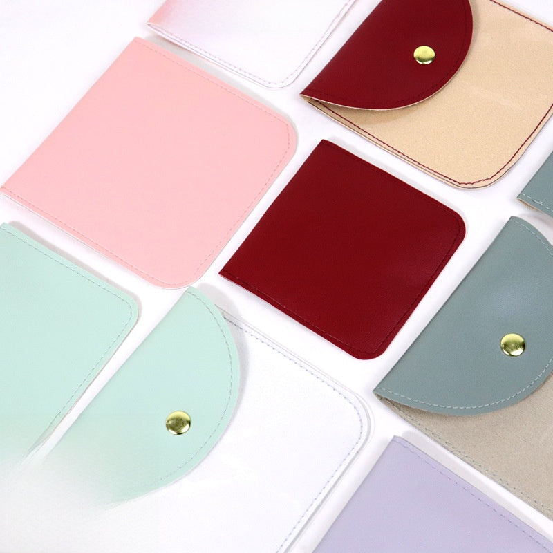 Transparent PU Leather Jewelry Storage Bag Suitable For Necklaces And Bracelets Packaging Dustproof Bag Solid Color Asymmetric Design