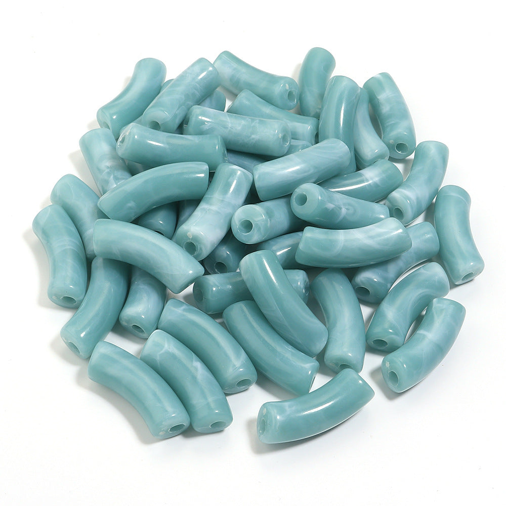 Multi-color Semi-transparent Two-color Gradient Cloud Curved Tube Scattered Beads DIY Bracelet Necklace Jewelry Accessories