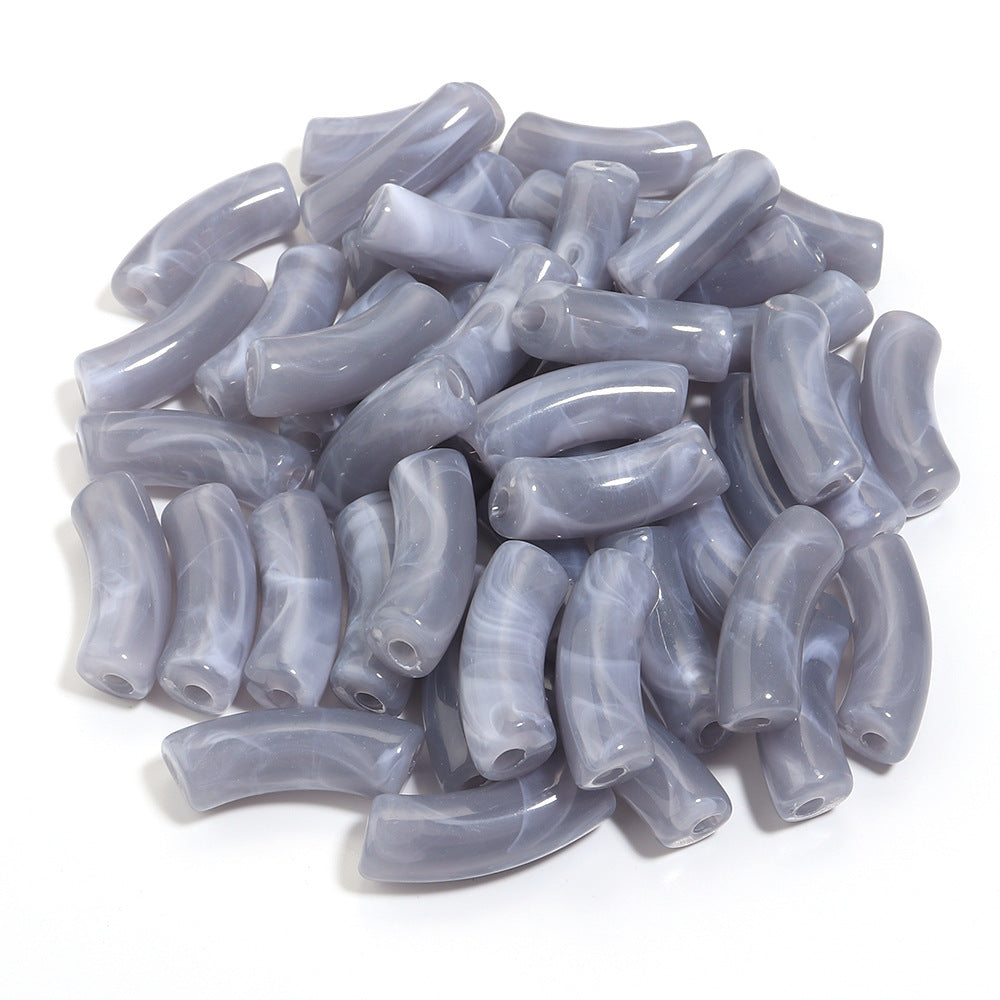 Multi-color Semi-transparent Two-color Gradient Cloud Curved Tube Scattered Beads DIY Bracelet Necklace Jewelry Accessories