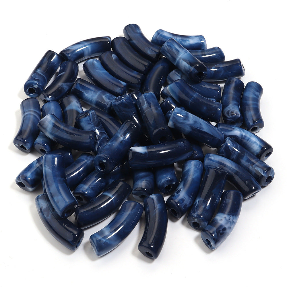 Multi-color Semi-transparent Two-color Gradient Cloud Curved Tube Scattered Beads DIY Bracelet Necklace Jewelry Accessories