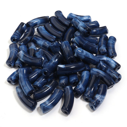Multi-color Semi-transparent Two-color Gradient Cloud Curved Tube Scattered Beads DIY Bracelet Necklace Jewelry Accessories