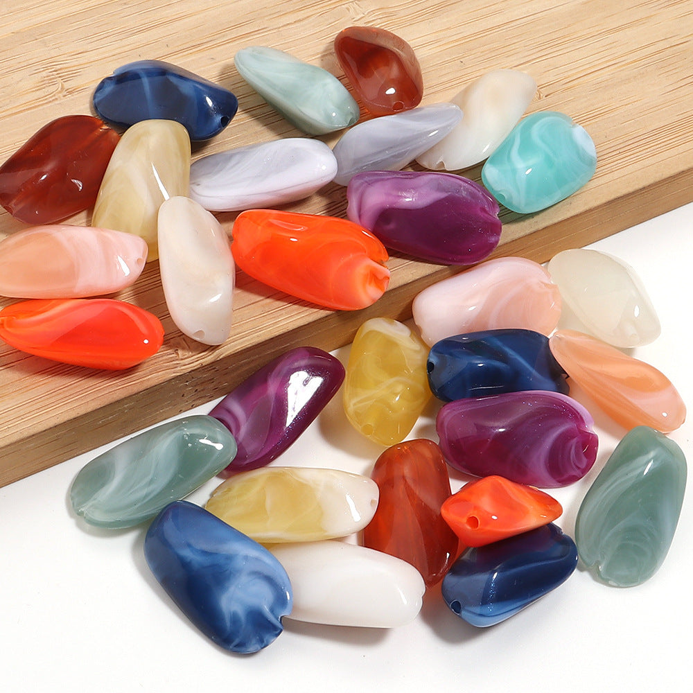 Handmade DIY Gradient Cloud Beads Two-tone Phone Chain Bracelet Wristband Jewelry Accessories Material Irregular Acrylic