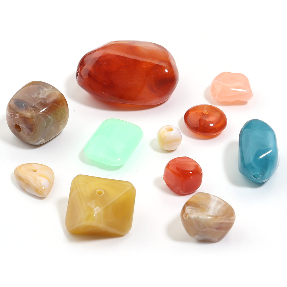 High-Quality Acrylic Gradient Cloud Beads Straight Hole DIY Handmade Earrings Bracelets Necklaces Accessories Jewelry Parts