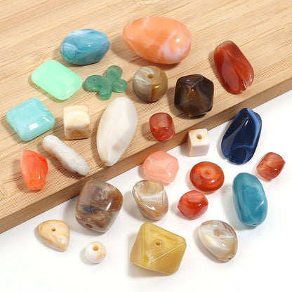 High-Quality Acrylic Gradient Cloud Beads Straight Hole DIY Handmade Earrings Bracelets Necklaces Accessories Jewelry Parts