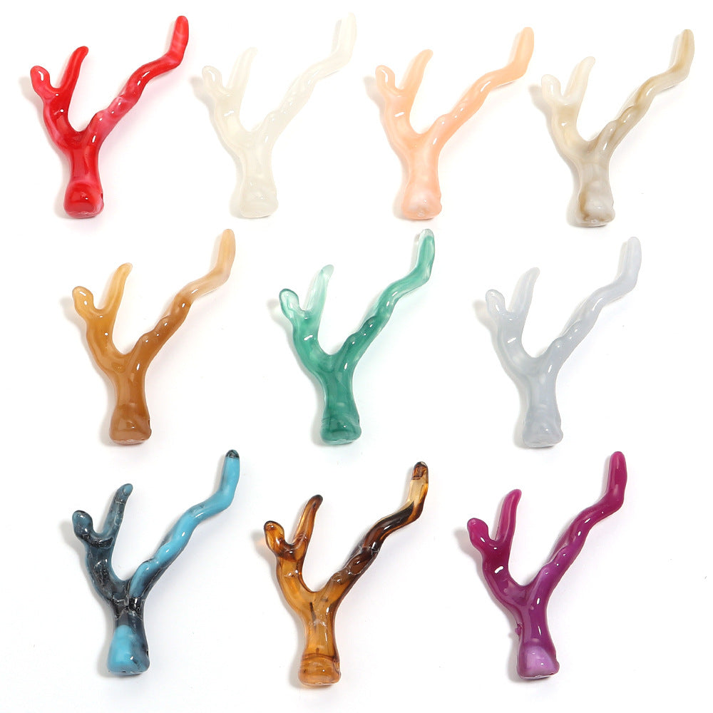 Acrylic Resin Coral Branch Antlers Ancient Style Hair Accessories Necklace Jewelry Accessories Pendant Suitable For DIY Handmade