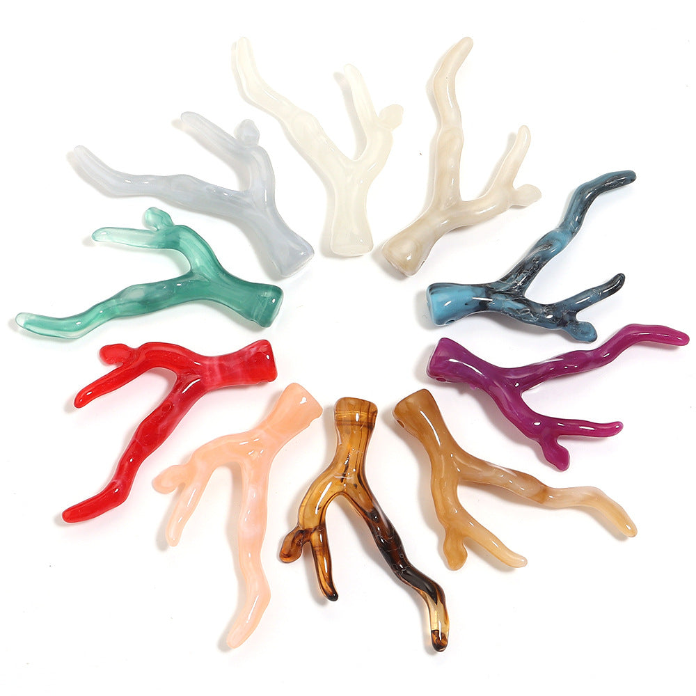 Acrylic Resin Coral Branch Antlers Ancient Style Hair Accessories Necklace Jewelry Accessories Pendant Suitable For DIY Handmade
