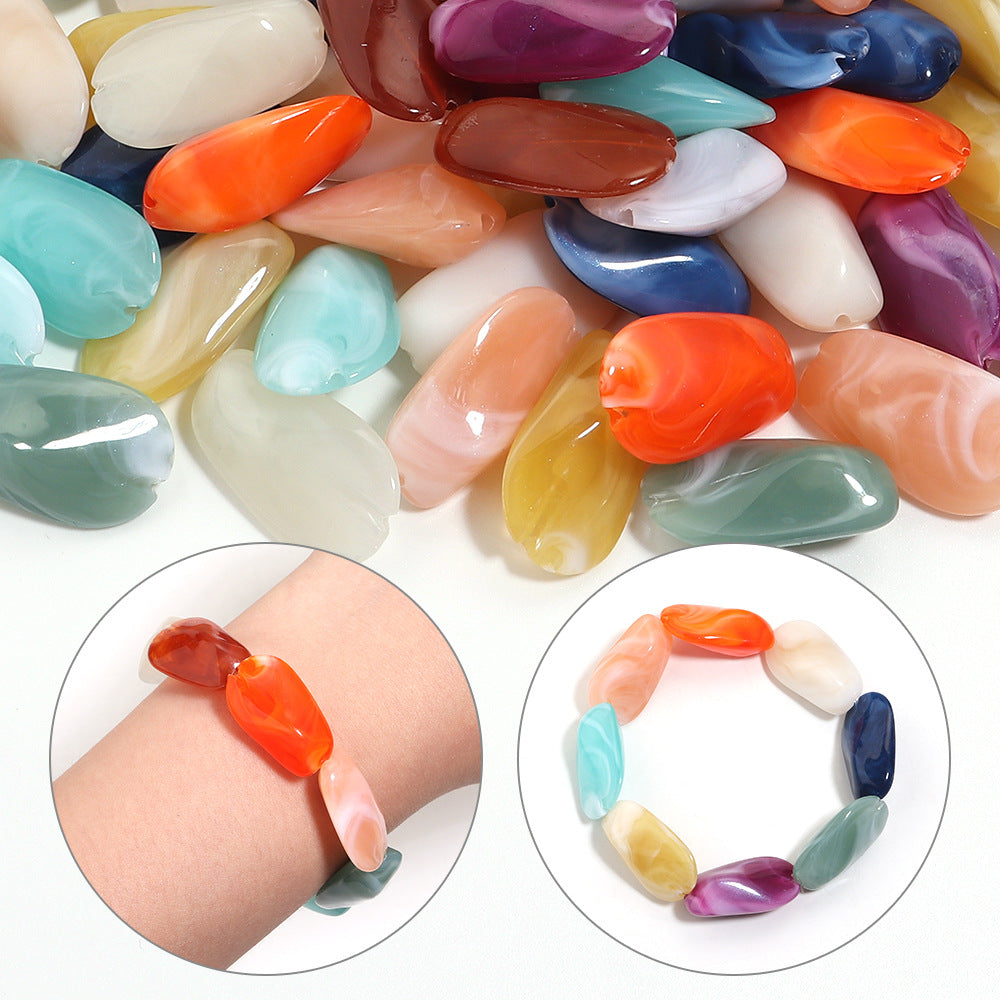 Handmade DIY Gradient Cloud Beads Two-tone Phone Chain Bracelet Wristband Jewelry Accessories Material Irregular Acrylic