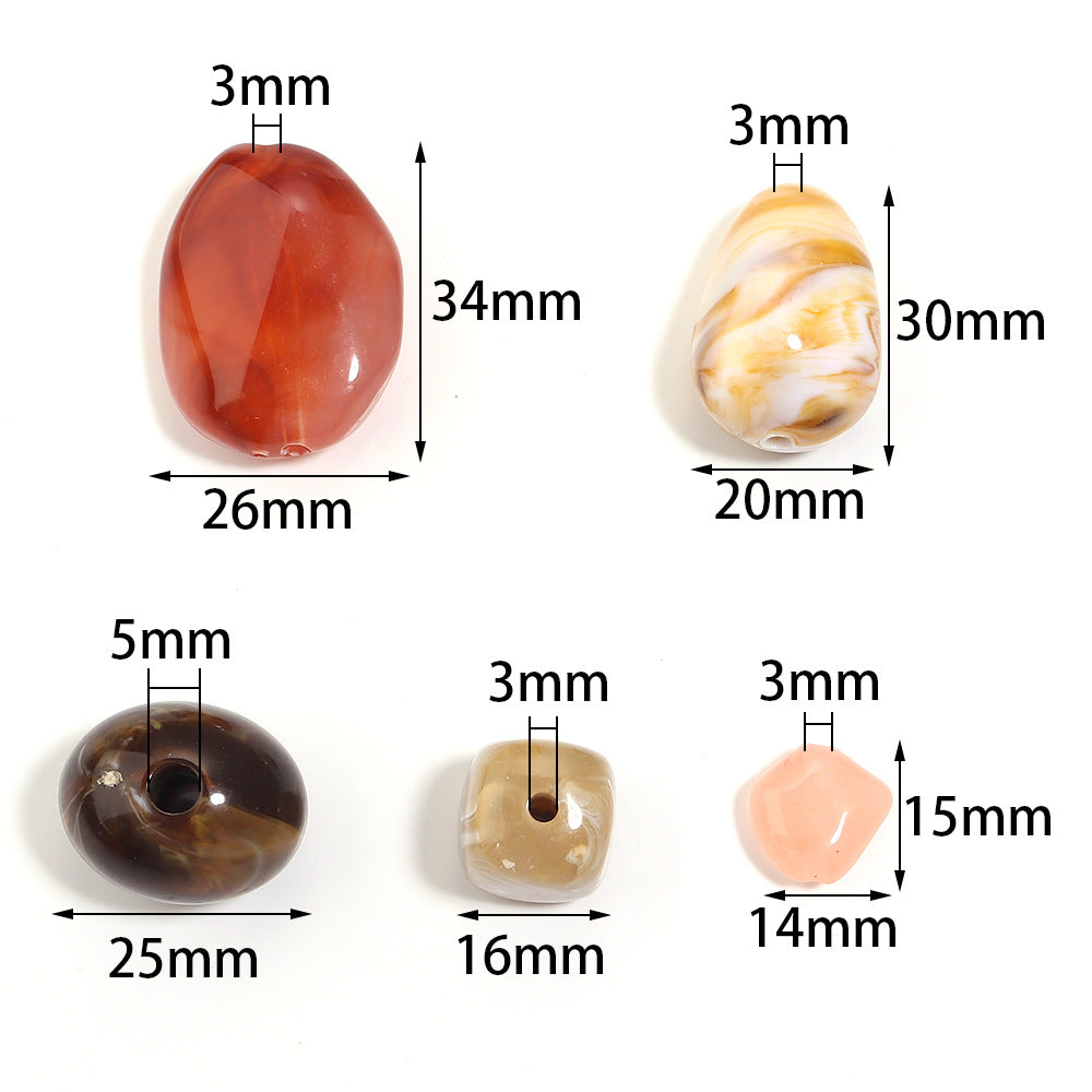 High-Quality Acrylic Gradient Cloud Beads Straight Hole DIY Handmade Earrings Bracelets Necklaces Accessories Jewelry Parts