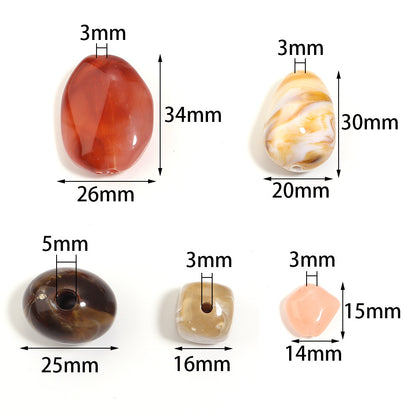 High-Quality Acrylic Gradient Cloud Beads Straight Hole DIY Handmade Earrings Bracelets Necklaces Accessories Jewelry Parts