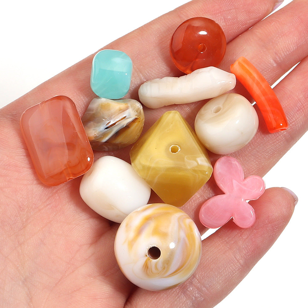 High-Quality Acrylic Gradient Cloud Beads Straight Hole DIY Handmade Earrings Bracelets Necklaces Accessories Jewelry Parts