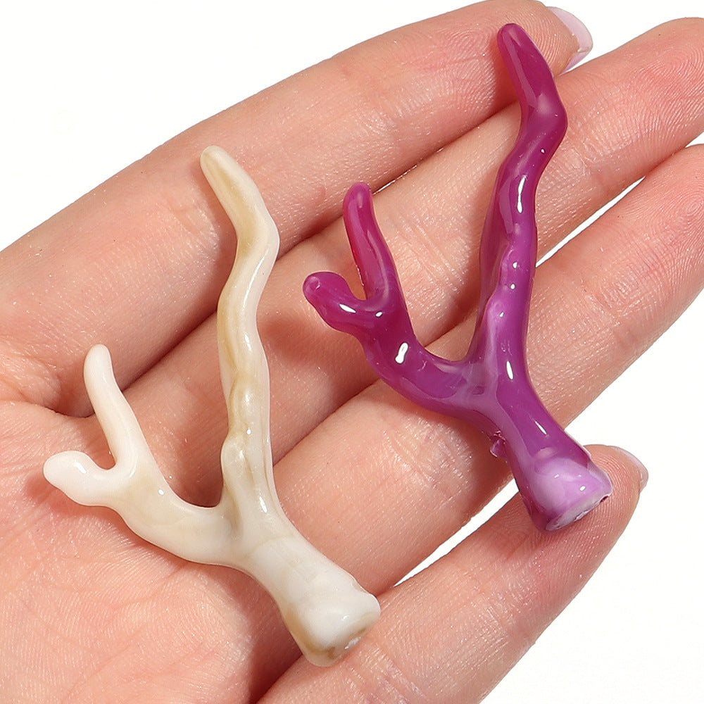 Acrylic Resin Coral Branch Antlers Ancient Style Hair Accessories Necklace Jewelry Accessories Pendant Suitable For DIY Handmade