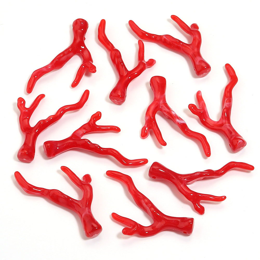 Acrylic Resin Coral Branch Antlers Ancient Style Hair Accessories Necklace Jewelry Accessories Pendant Suitable For DIY Handmade