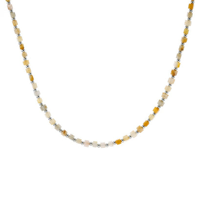 Bohemian Design Lapis Lazuli Bead Necklace Geometric Simple Women's Jewelry Accessory