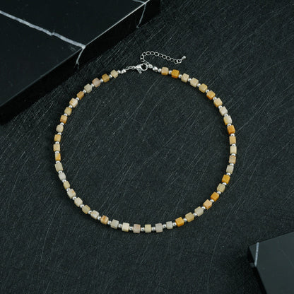 Bohemian Design Lapis Lazuli Bead Necklace Geometric Simple Women's Jewelry Accessory