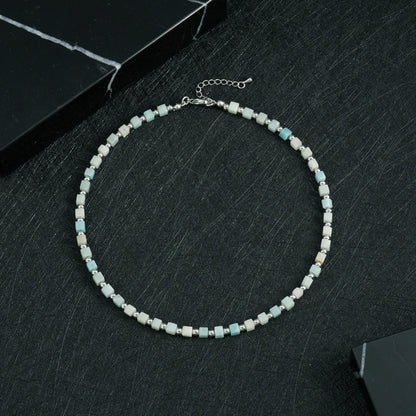 Bohemian Design Lapis Lazuli Bead Necklace Geometric Simple Women's Jewelry Accessory