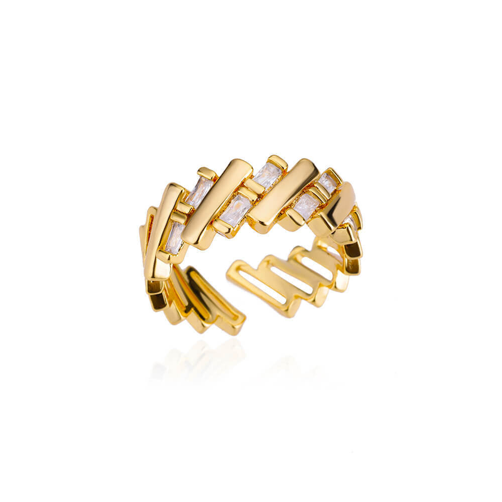 Flower Ring For Women Featuring 18K Real Gold Plated Copper In Elegant Golden Finish