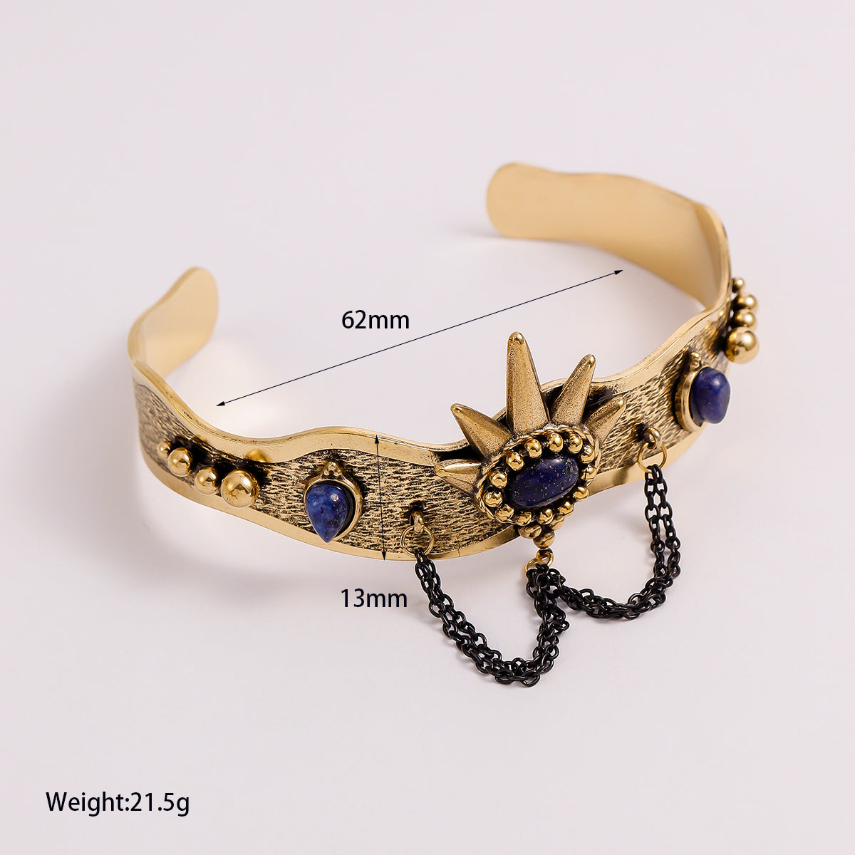 Geometric Bangle For Women Made Of 304 Stainless Steel Featuring Electroplated 18K Real Gold Plated And Zircon Inlay