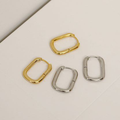 New Style U Shape Earrings For Elegant Looks, Available In Golden Color With Unique Geometric Design