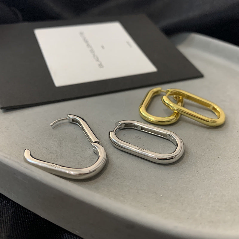 New Style U Shape Earrings For Elegant Looks, Available In Golden Color With Unique Geometric Design