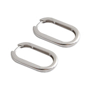 Geometric U-shaped Earrings White Gold