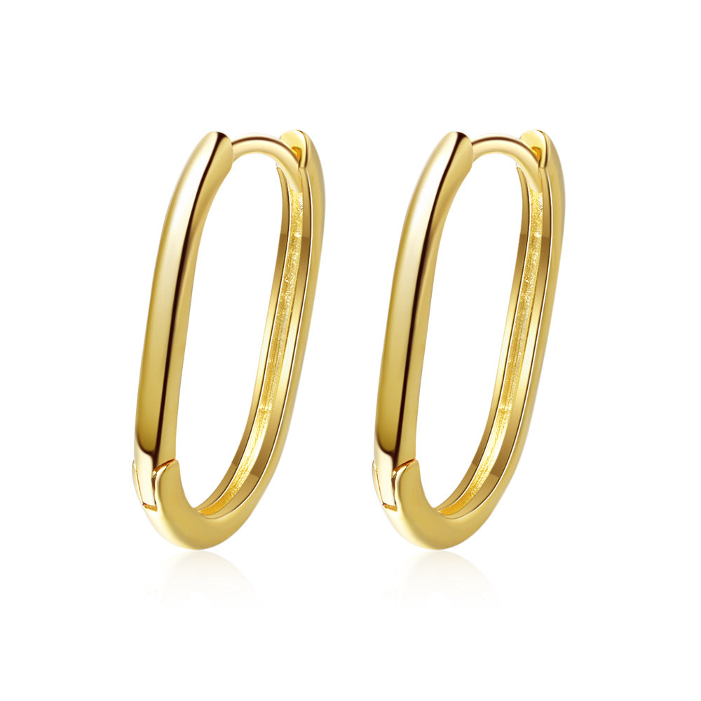 New Style U Shape Earrings For Elegant Looks, Available In Golden Color With Unique Geometric Design